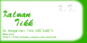 kalman tikk business card